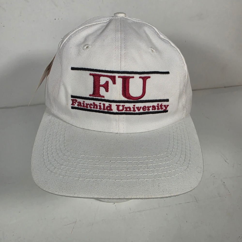 The Game Fairchild University FU Snapback Hat White Vintage Collegiate Cap NWT